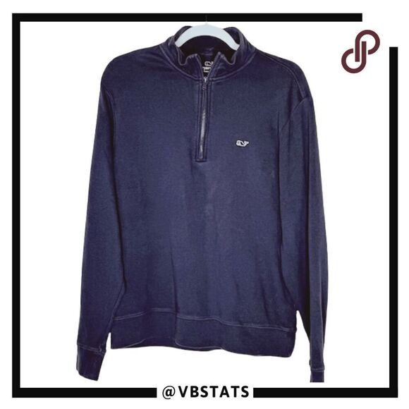 Vineyard Vines Men's Long Sleeve Quarter Zip Sweatshirt Navy Blue Size Small - Picture 1 of 7